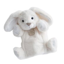 Plyšový zajačik na bábkové divadlo Bunny Puppet Histoire d’ Ours biely 25 cm od 0 mes HO2594