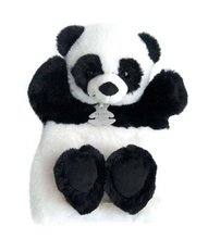 Plyšová panda na bábkové divadlo Panda Puppet Histoire d’ Ours čierno-biela 25 cm od 0 mes HO2595