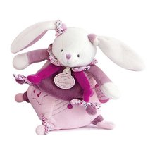 Plyšový zajačik s melódiou Lapin Cerise Music Box Doudou et Compagnie v darčekovom balení ružový 17 cm od 0 mes DC2704