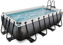 Medence szűrőszivattyúval Black Leather pool Exit Toys acél szerkezet 400*200*100 cm fekete 6 évtől