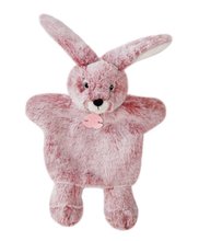 Plyšový zajačik na bábkové divadlo Bunny Sweety Mousse Histoire d’ Ours ružový 25 cm od 0 mes HO3081