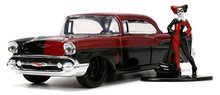 Kisautó DC Chevy Bel Air 1957 Jada fém nyitható ajtókkal és Harley Quinn figurával hossza 13 cm 1:32