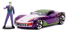 Kisautó DC Chevy Corvette Stingray 2009 Jada fém nyitható részekkel és Joker figurával hossza 20 cm 1:24