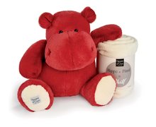 Plüss víziló takaróval Red Love Hippo Chill Histoire d’ Ours piros 45 cm 0 hó-tól HO3287