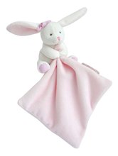 Plyšový zajačik na maznanie Bunny Flower Box Doudou et Compagnie v darčekovom balení ružový 10 cm od 0 mes DC3337