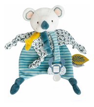 Plyšová koala s klipom na cumlík Yoca le Koala Doudou Dummy Holder Doudou et Compagnie v darčekovom balení modrá 20 cm od 0 mes DC3665