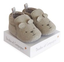 Prvé papučky pre bábätko Baby Socks Grey Doudou et Compagnie v darčekovom balení sivé od 0-6 mes