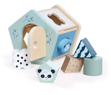 Fa készségfejlesztő házikó Shape Box Panda Eichhorn 6 formaillesztő kockával 12 hó-tól EH3819