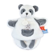 Plyšová panda na bábkové divadlo Panda Hand Puppet Unicef Collection Doudou et Compagnie v darčekovom balení biela 25 cm od 0 mes DC3990