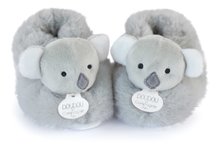 Papučky pre bábätko Koala Unicef Collection Doudou et Compagnie v darčekovom balení sivé 0-6 mes DC3997