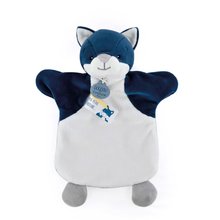 Plyšový vlk na bábkové divadlo Wolf Hand Puppet Doudou et Compagnie modrý 25 cm od 0 mes