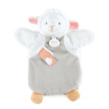 Plyšová ovečka na bábkové divadlo Lamb Green Hand Puppet Doudou et Compagnie sivá 25 cm od 0 mes