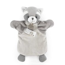 Plyšový medvedík čistotný na bábkové divadlo Raccoon Hand Puppet Doudou et Compagnie sivý 25 cm od 0 mes