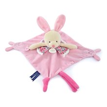 Plyšový zajačik na maznanie a bábkové divadlo Bunny Doudou et Compagnie ružový 30 cm od 0 mes DC4054