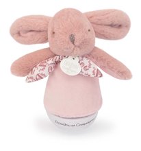 Plüss nyuszi Musical Night Light Pink Doudou et Compagnie zenével fehér zajjal és fénnyel rózsaszín 16 cm 0 hó-tól DC4194