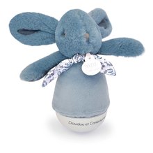 Plüss nyuszi Musical Night Light Blue Doudou et Compagnie zenével fehér zajjal és fénnyel kék 16 cm 0 hó-tól DC4195