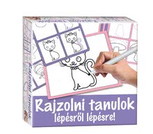 Készségfejlesztő rajztábla Rajzolj rá és töröld le! Dohány lila - Rajzolni tanulok lépésről lépésre állatkákat