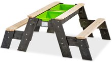 Homokozó asztal homokra és vízre cédrus Aksent sand&water table Exit Toys piknik 2 paddal fedéllel