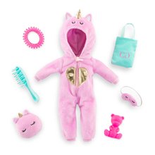 Sada oblečení Unicorn Onesie Dressing Room Girls Corolle pro 28cm panenku 7 doplňků od 4 let