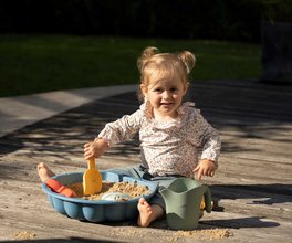 Pieskovisko mušľa s krhličkou Mini Sand Pit Life Smoby lopatka s hrabličkami 35 cm pre malé priestory od 18 mes - model 2025