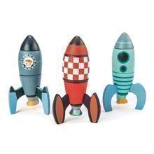 Fa rakéta építőjáték Rocket Construction Tender Leaf Toys kreatív játék, 3 fajta, 18 darabos