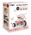 Trojkolka s voľnobehom Be Move Comfort Tricycle Pink Smoby s nastaviteľnou vodiacou rúčkou a ochrannou hrazdou s tichými EVA kolesami ružová od 10 mes