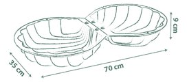 Pieskovisko mušľa s formičkami sada 2 kusov Double Mini Sand Pit Life Smoby lopatka s hrabličkami 35 cm pre malé priestory od 18 mes - model 2025